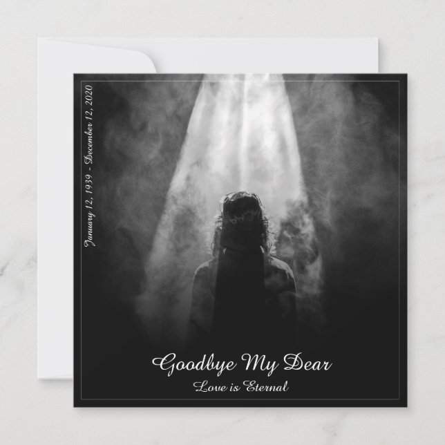 Memorial Card Into the light - goodbye my dear (Front)