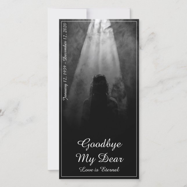 Memorial Card Into the light - goodbye my dear (Front)