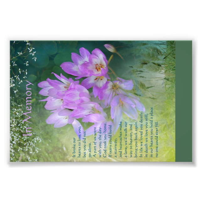 Memorial Card Photo Print (Front)