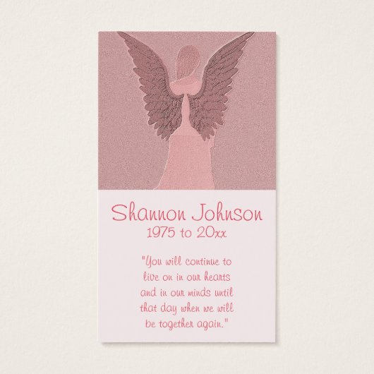 Memorial Card | Pink Angel (Back)