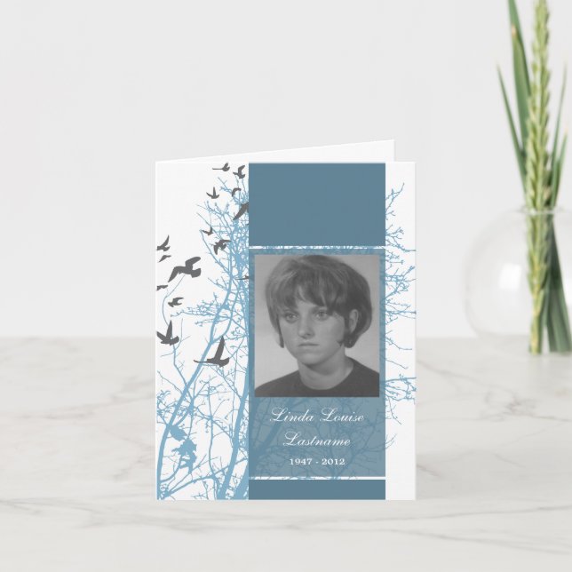 memorial card : silhouscreen birds (Front)