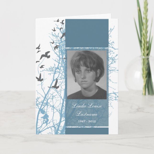 memorial card: silhouscreen birds card (Front)