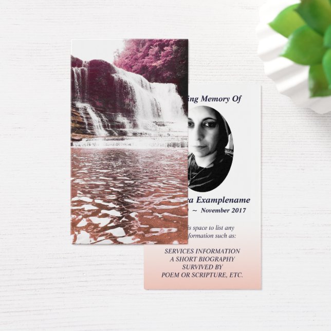 memorial card waterfall haze (Desk)