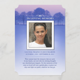 Memorial Card Winter Trees - Thank You Back