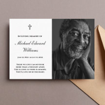Memorial Card With Photo Funeral