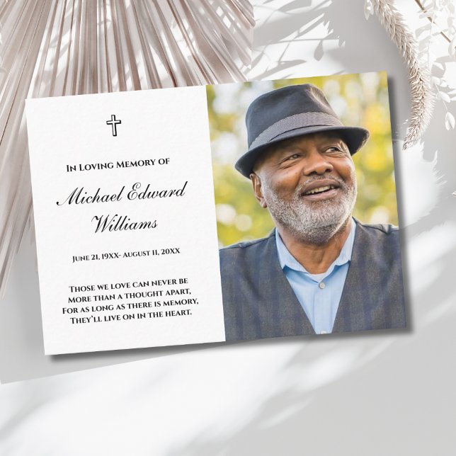 Memorial Card With Photo Funeral (Photo Memorial Prayer Card)