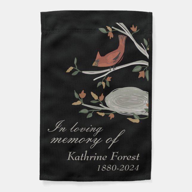 Memorial Cardinal Bird Custom  Garden Flag (Front)