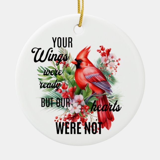 Memorial Cardinal Christmas Ornament (Front)