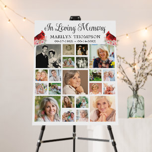 Memorial Cardinal Floral 21 Photo Collage Foam Board