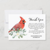 Memorial Cardinal Floral Greenery Sympathy Funeral Thank You Card | Zazzle