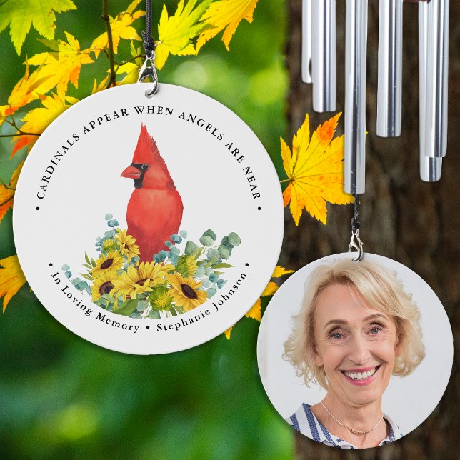 Memorial Cardinal Personalized Photo Loving Memory Wind Chime (Creator Uploaded)