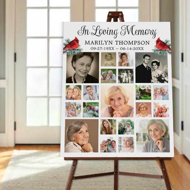 Memorial Cardinal Pine 21 Photo Collage Foam Board (Creator Uploaded)