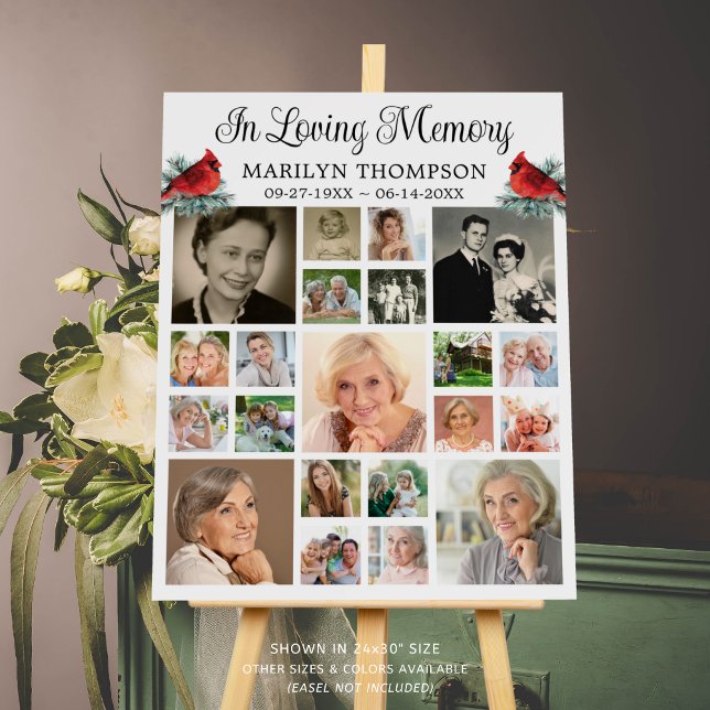 Memorial Cardinal Pine 21 Photo Collage Foam Board (Creator Uploaded)