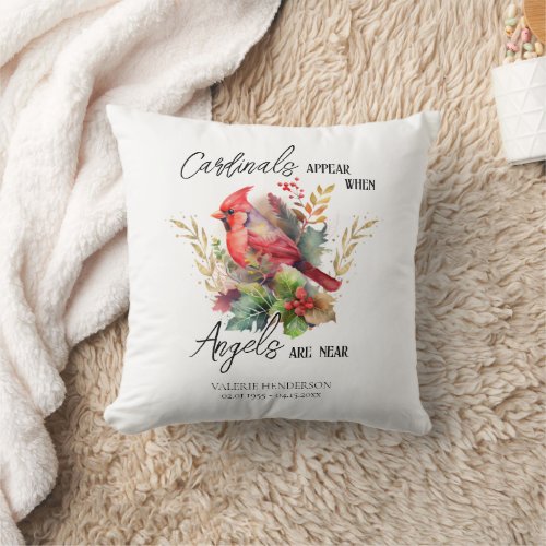  Memorial Cardinals Appear Throw Pillow