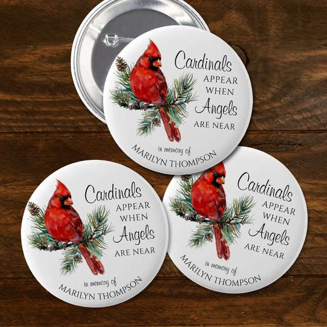 Memorial Cardinals Appear When Angels Are Near Button (Creator Uploaded)