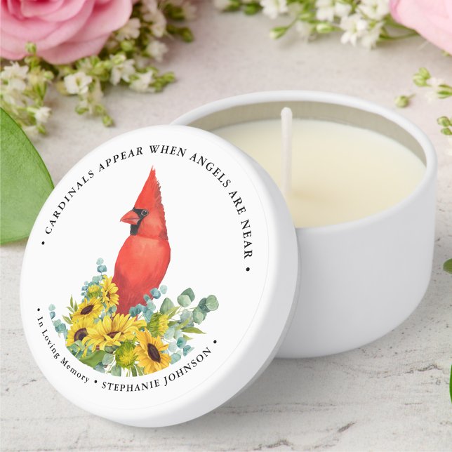 Memorial Cardinals Appear When Angels Are Near Mini Candle Favors (Creator Uploaded)