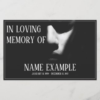 Memorial Cards - A sleeping face in half shadow