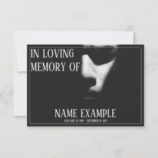 Memorial Cards - A sleeping face in half shadow