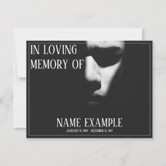 Memorial Cards - A sleeping face in half shadow