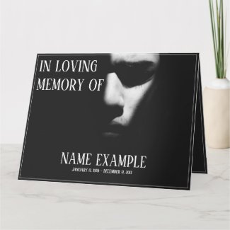 Memorial Cards - A sleeping face in half shadow - A sleeping face in half shadow