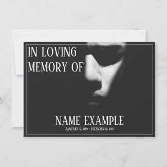 Memorial Cards - A sleeping face in half shadow