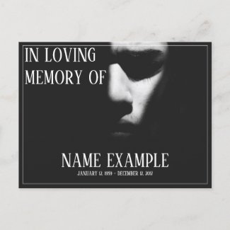 Memorial Cards - A sleeping face in half shadow