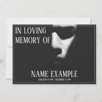 Memorial Cards - A sleeping face in half shadow