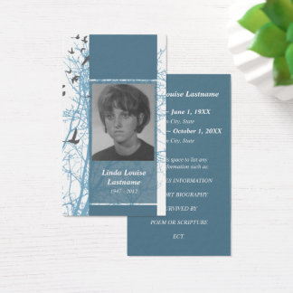 memorial cards : silhouscreen birds