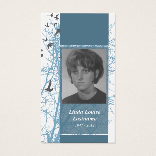 memorial cards : silhouscreen birds (Front)