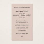 memorial cards : silhouscreen night (Back)