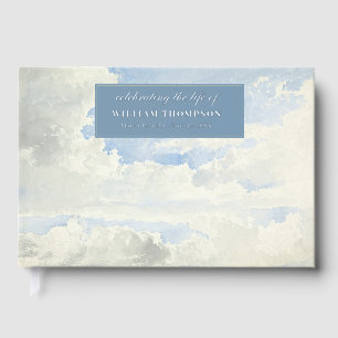 Memorial Celebrating Life Of Funeral Clouds Sky Foil Guest Book
