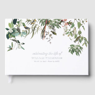 Memorial Celebrating Life Of Funeral Eucalyptus Foil Guest Book