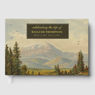 Memorial Celebrating Life Of Funeral Forest Nature Foil Guest Book