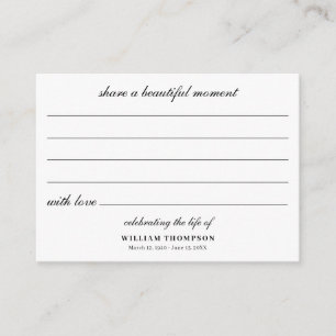 Memorial Celebrating Life Of Funeral Keepsake Note Card