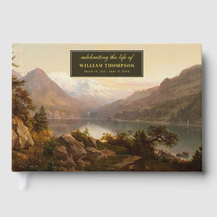 Memorial Celebrating Life Of Funeral Mountains Foil Guest Book