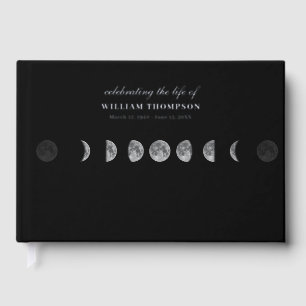 Memorial Celebrating Life Of Funeral Night Moons Foil Guest Book