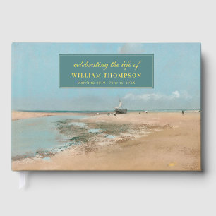 Memorial Celebrating Life Of Funeral Seaside Foil Guest Book