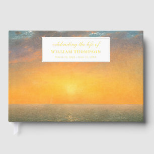 Memorial Celebrating Life Of Funeral Sunset Foil Guest Book
