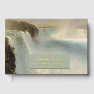 Memorial Celebrating Life Of Funeral Waterfall Foil Guest Book