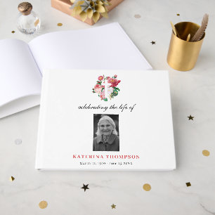 Memorial Celebrating Life Of Photo Funeral Floral Guest Book