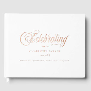  Memorial "Celebrating life of" White Foil Guest Book