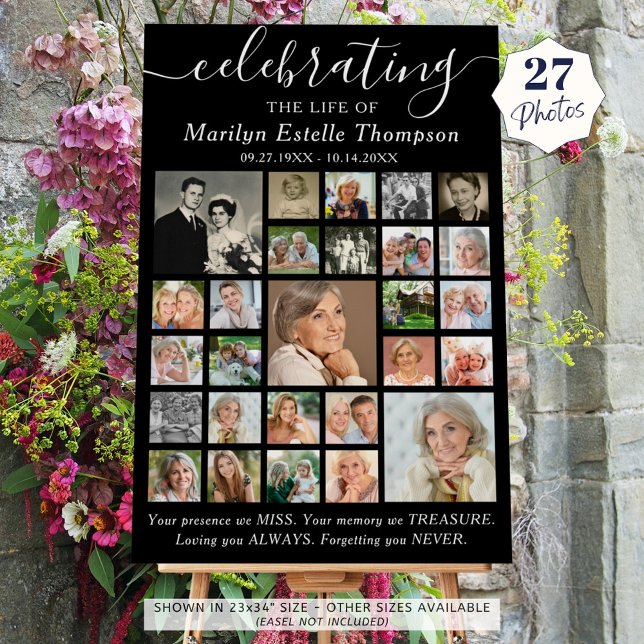 Memorial Celebrating Life Quote 27 Photo Collage Foam Board (Creator Uploaded)