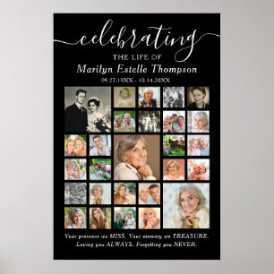 Memorial Celebrating Life Quote 27 Photo Collage Poster