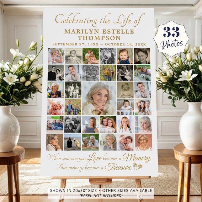 Memorial Celebrating Life Quote 33 Photo Collage Foam Board (Creator Uploaded)