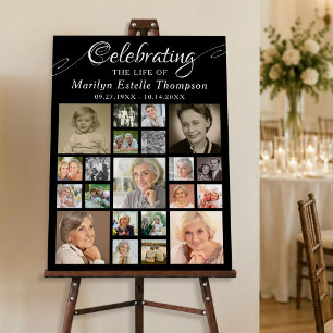 Memorial CELEBRATING THE LIFE OF 21 Photo Black Foam Board