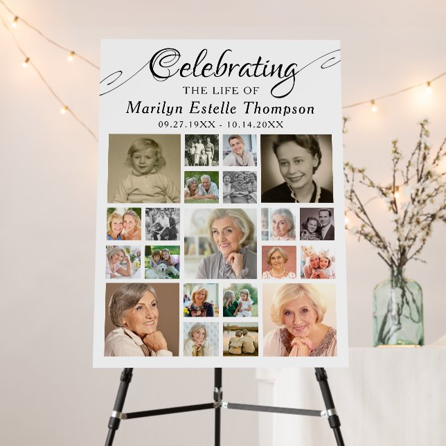 Memorial CELEBRATING THE LIFE OF 21 Photo Foam Board (In Situ (Stand))