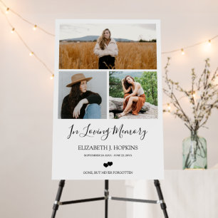 Memorial Celebration 3 Photo Collage Funeral Foam Board