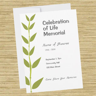 Memorial Celebration of Life Bamboo Modern Invitation