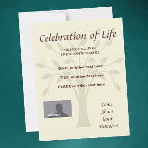 Memorial Celebration of Life burgundy invitatation Invitation