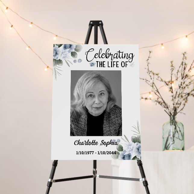 Memorial Celebration of Life Custom Funeral Photo Foam Board (In Situ (Stand))